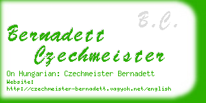 bernadett czechmeister business card